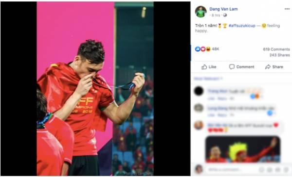 Đặng Văn Lâm đăng ảnh kỷ niệm 1 năm chiến thắng tại AFF cup giữa scandal lộ ảnh nóng.