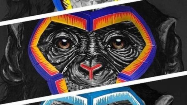 Tấm áp phích 3 khuôn mặt khỉ - ý tưởng chống phân biệt chủng tộc của Serie A - bị lên án mạnh mẽ. Ảnh: Serie A.