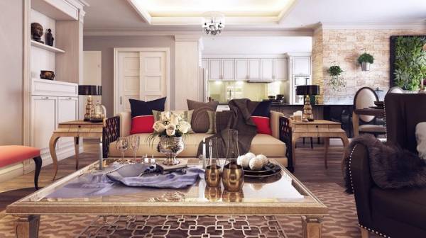 Nét kiến trúc đặc trưng của căn hộ này là những đường nét viềm chạm trên phào chỉ, cùng nội thất cầu kỳ, được lựa chọn cẩn thận.