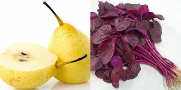 Ăn rau dền cùng quả lê sẽ dễ bị nôn.