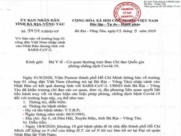 Bệnh nhân COVID-19 người Bà Rịa- Vũng Tàu đã đi những đâu?